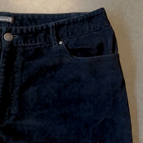 Tahari Black Stretch Cotton Corduroy Straight Leg Pants- Sz. 12 - Picture 6 of 9